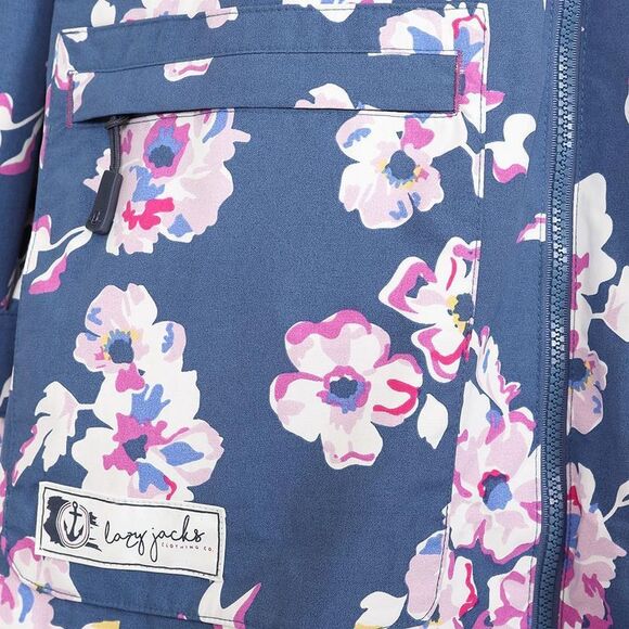 Lazy Jacks Womens/Ladies Floral Long Length Waterproof Jacket / Blue/Pink/White - Picture 4 of 5